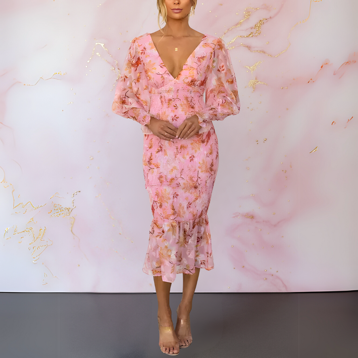 Nancy Boutique™ | Elegant Floral Dress