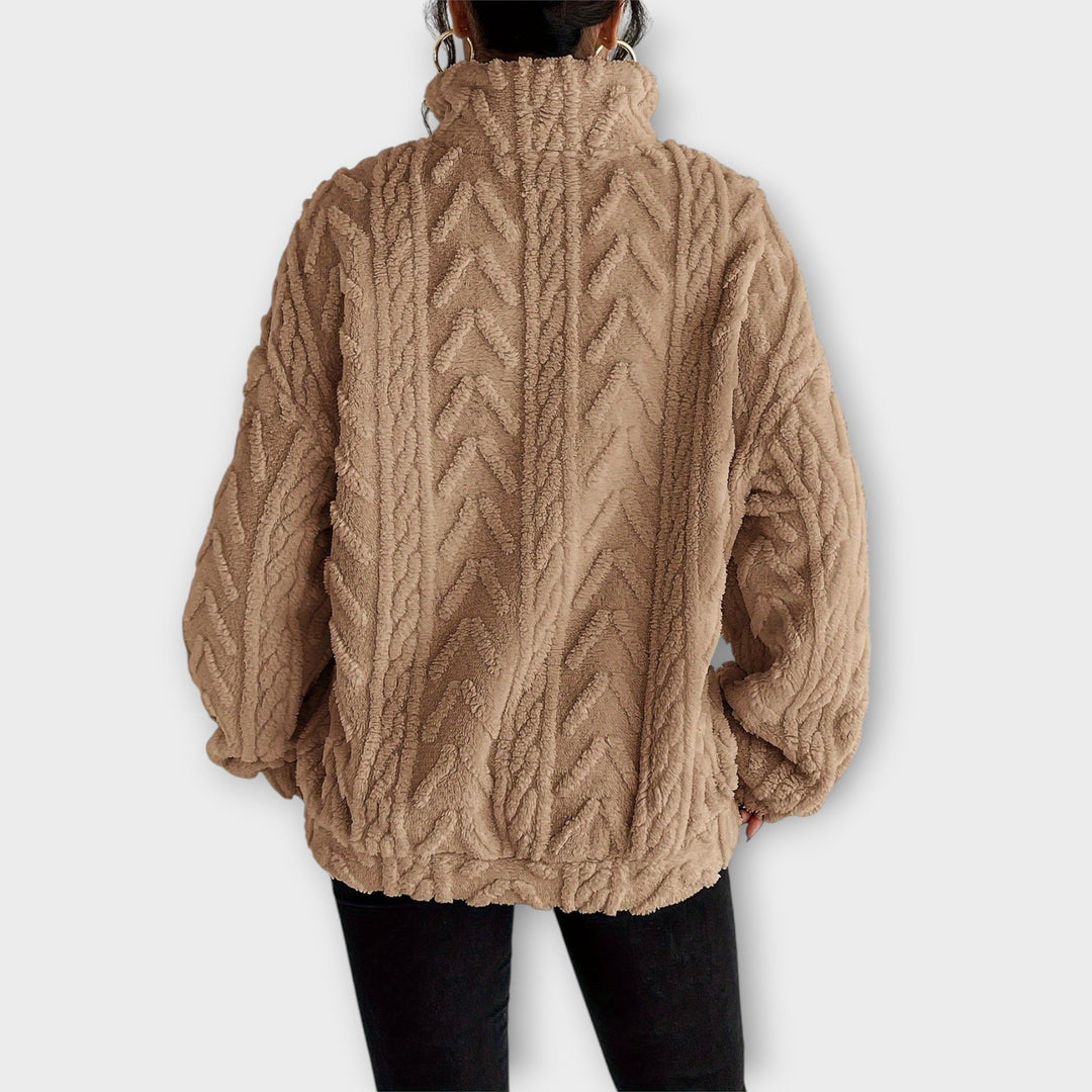 Nancy Boutique™| Braided Zip-Up Pullover
