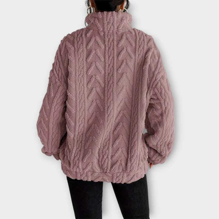 Nancy Boutique™| Braided Zip-Up Pullover