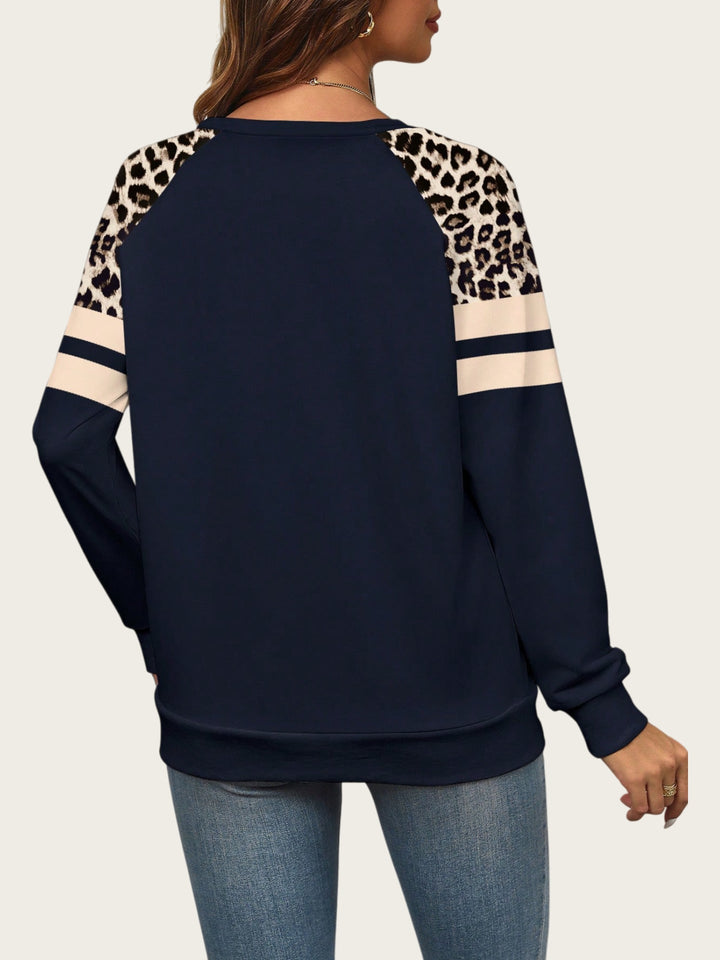 Nancy Boutique™ | Chic Leopard Patch Sweatshirt
