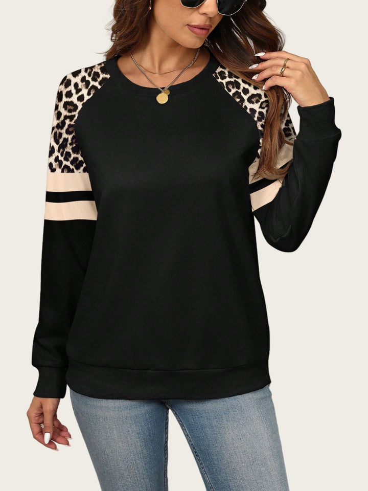 Nancy Boutique™ | Chic Leopard Patch Sweatshirt