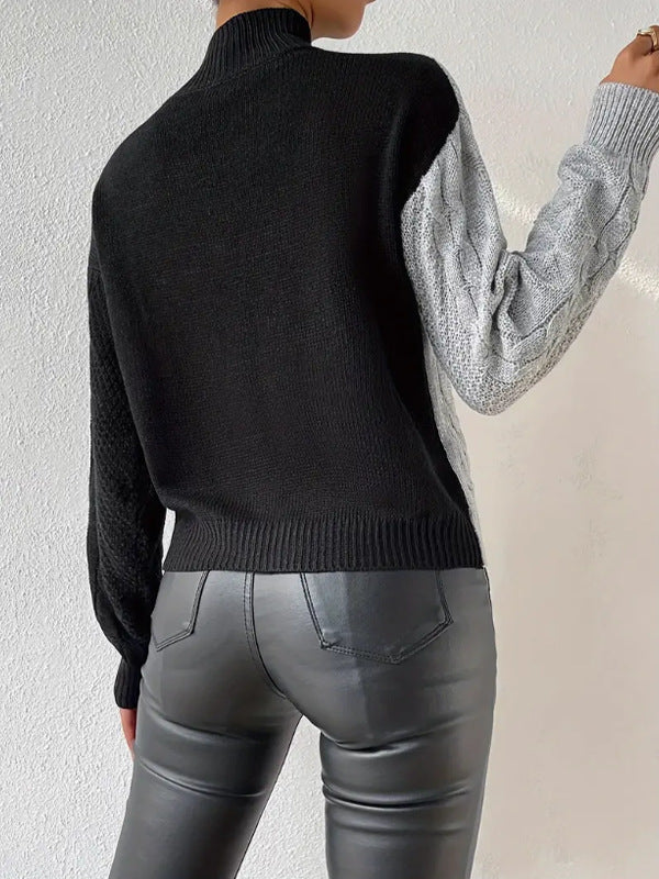 Nancy Boutique™ | Contrast Cable Knit Sweater