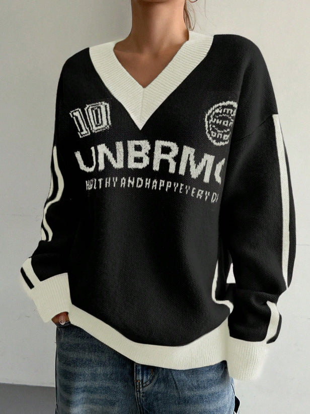 Nancy Boutique™ | Urban Varsity Knit Sweater