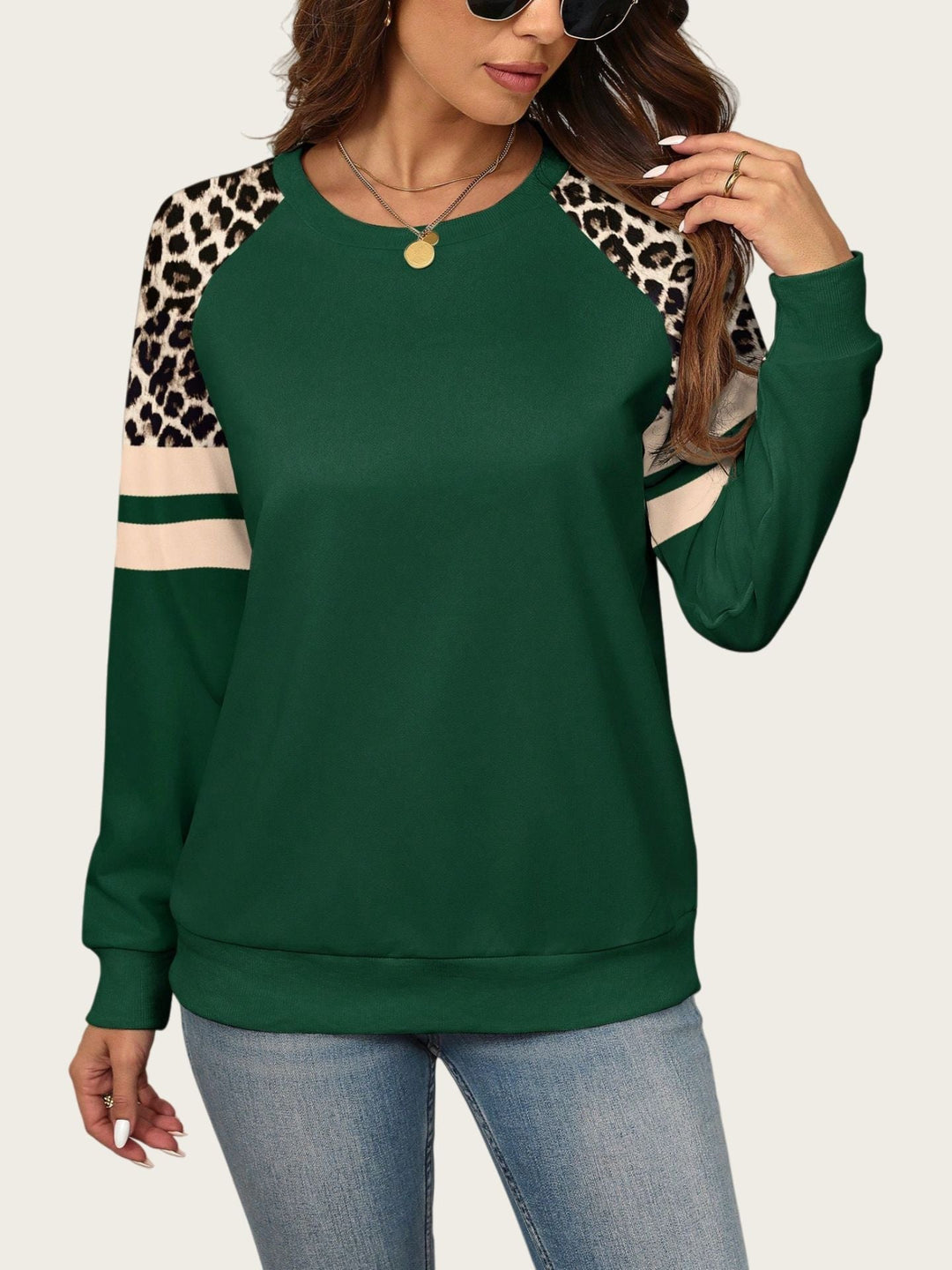 Nancy Boutique™ | Chic Leopard Patch Sweatshirt
