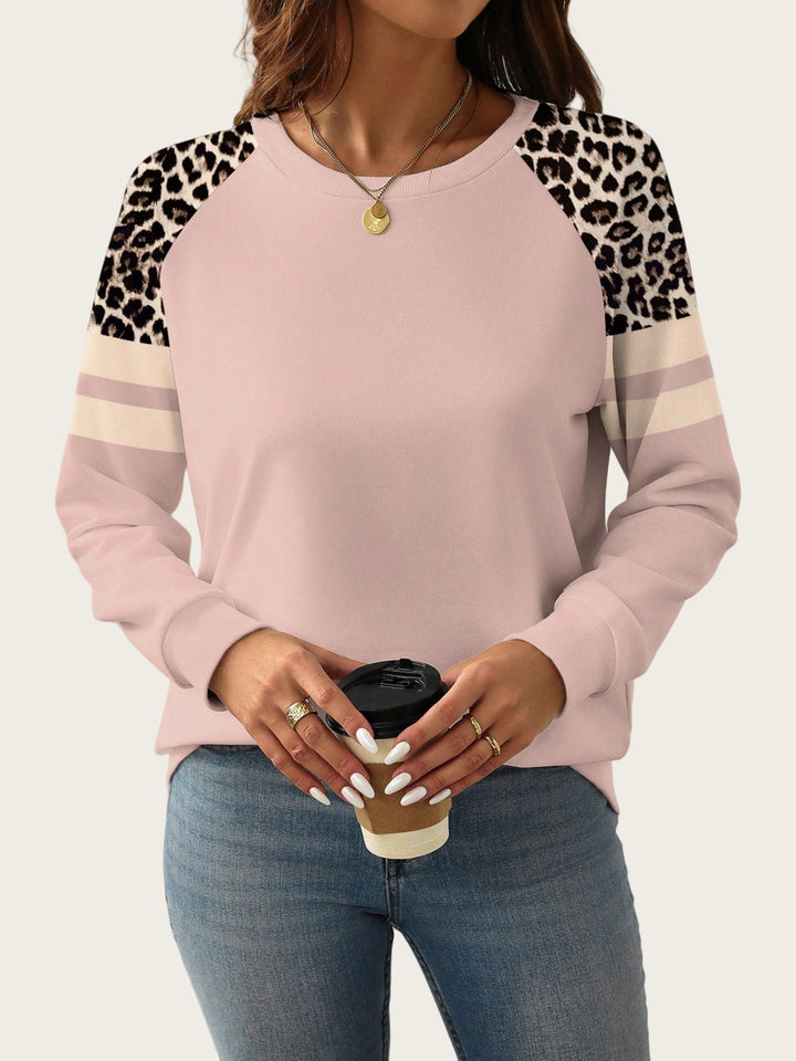 Nancy Boutique™ | Chic Leopard Patch Sweatshirt
