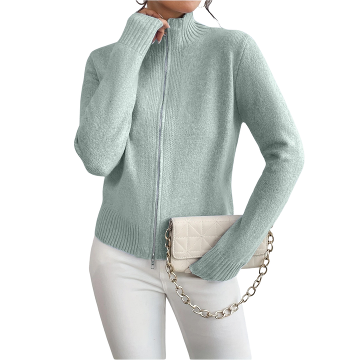 Nancy Boutique™ | Celeste Zip-Up Knit Cardigan