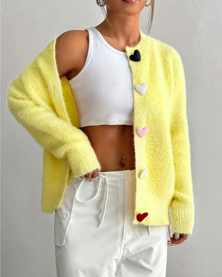 Nancy Boutique™ Heart Button Cardigan