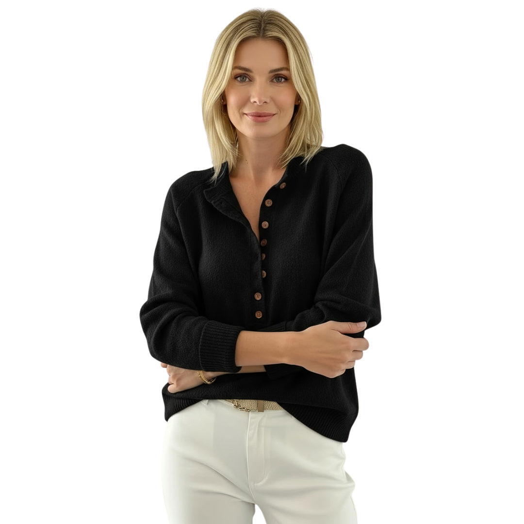 Nancy Boutique™ | Cozy Button-Up Knit Pullover