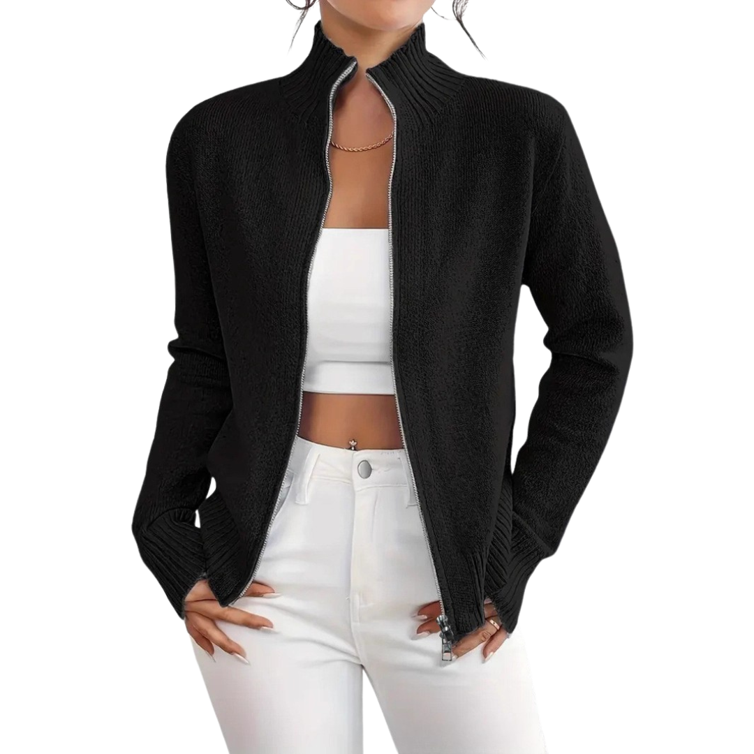 Nancy Boutique™ | Celeste Zip-Up Knit Cardigan