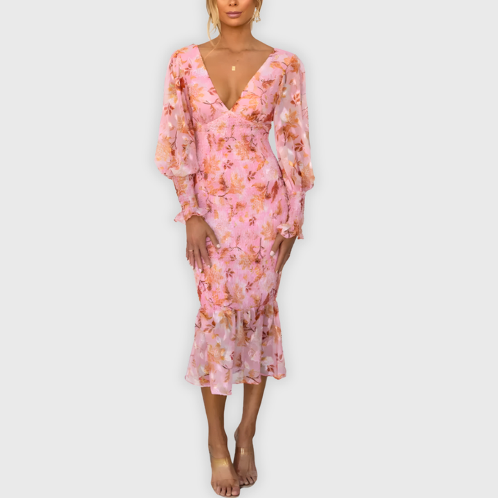 Nancy Boutique™ | Elegant Floral Dress