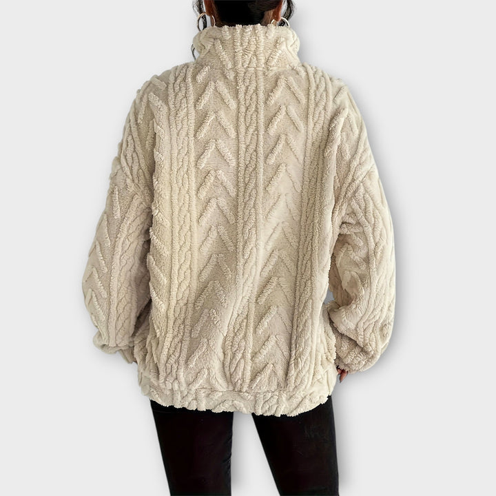 Nancy Boutique™| Braided Zip-Up Pullover