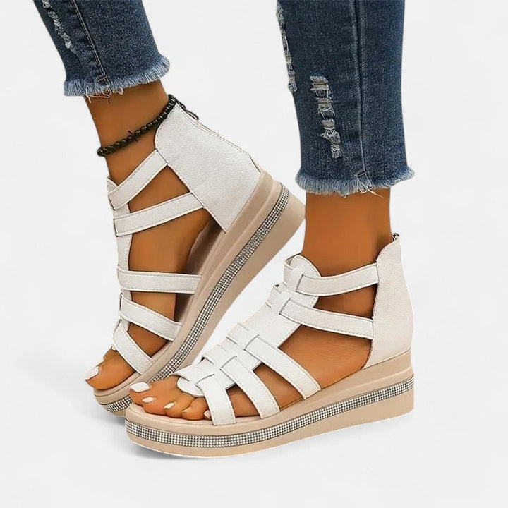 Nancy Boutique™ | Rhinestone Wedge Sandals